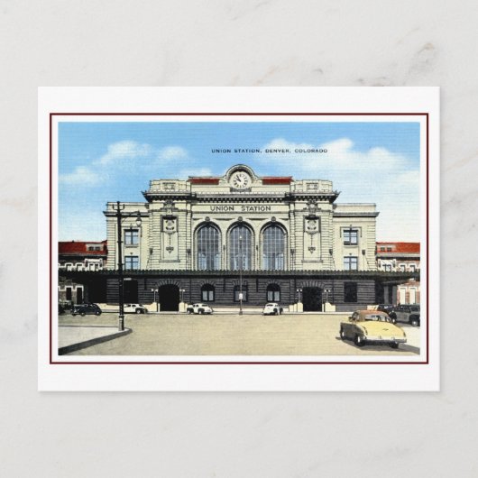  spoorweg, Denver-station, taxi's Briefkaart (Voorkant)