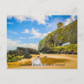 Spoorweg door het zand van Downhill Beach Feestdagenkaart (Voorkant)