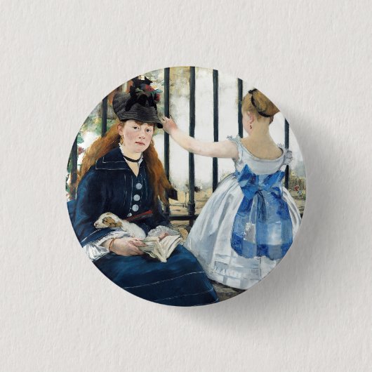 Spoorweg Edouard Manet Ronde Button 3,2 Cm (Voorkant)