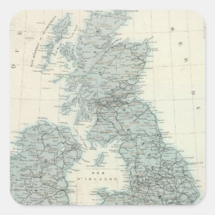 Spoorweg en Kanalen van de Britse eilanden Vierkante Sticker