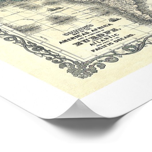 Spoorweg en militaire kaart Verenigde Staten 1862 Poster (Hoek)