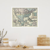 Spoorweg en militaire kaart Verenigde Staten 1862 Poster (Keuken)