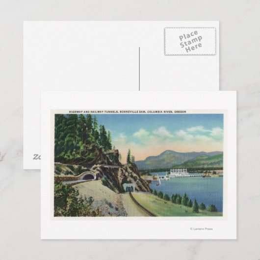 Spoorweg- en spoorwegtunnels bij Bonneville Briefkaart (Voorkant / Achterkant)