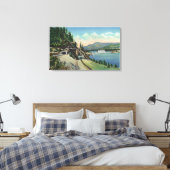 Spoorweg- en spoorwegtunnels bij Bonneville Canvas Afdruk (Insitu (Slaapkamer))