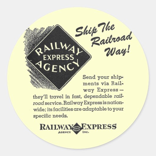Spoorweg Express - Schip de spoorweg Ronde Sticker (Voorkant)