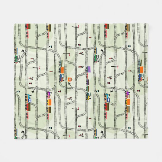 Spoorweg Fleece Deken (Voorkant (Horizontaal))