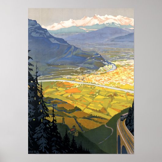  spoorweg Grenoble Frankrijk Poster (Voorkant)