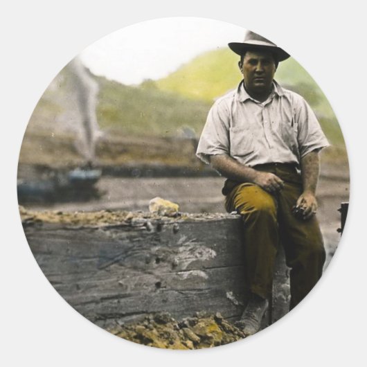  spoorweg Hobo Ronde Sticker (Voorkant)