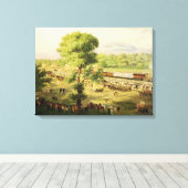 Spoorweg in de vallei van Mexico, 1869 Canvas Afdruk (Insitu (Houten vloer))