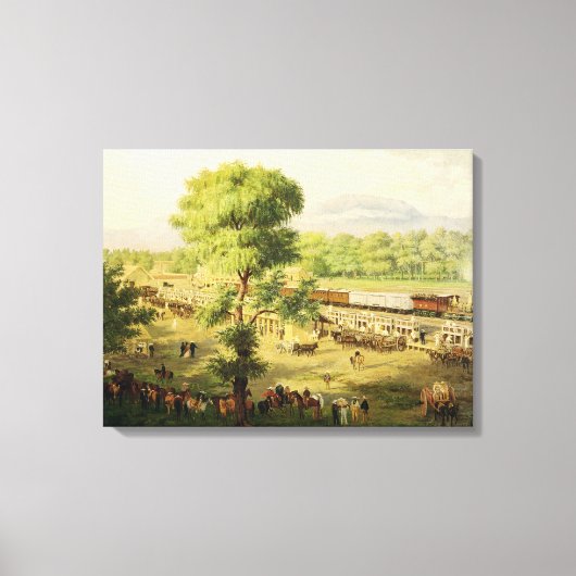 Spoorweg in de vallei van Mexico, 1869 Canvas Afdruk (Voorkant)