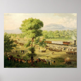 Spoorweg in de vallei van Mexico, 1869 Poster