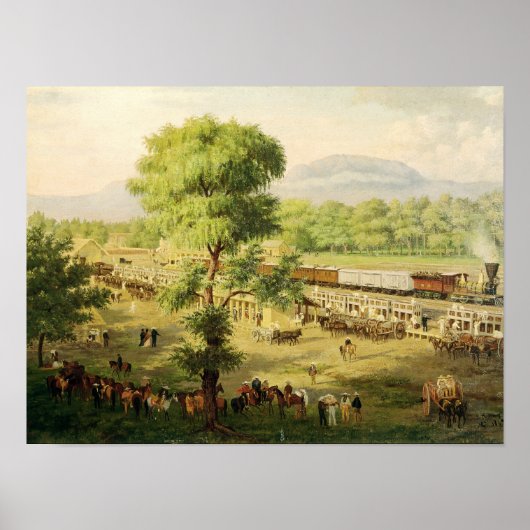 Spoorweg in de vallei van Mexico, 1869 Poster (Voorkant)