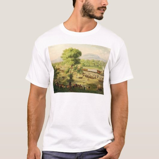 Spoorweg in de vallei van Mexico, 1869 T-shirt (Voorkant)