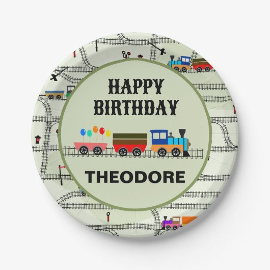 Spoorweg Kinder Borden voor treinen & rupsbanden Papieren Bordje (Voorkant)