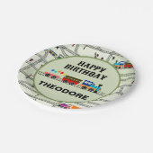 Spoorweg Kinder Borden voor treinen & rupsbanden Papieren Bordje (Gekanteld)