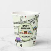 Spoorweg Kinder treinen & sporen papieren beker (Achterkant)