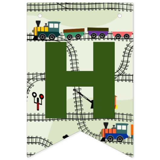 Spoorweg Kinder treinen & sporen Verjaardag Vlaggetjes (Tweede vlag)