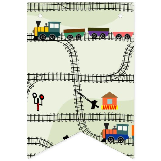 Spoorweg Kinder treinen & sporen Verjaardag Vlaggetjes (Eerste vlag)