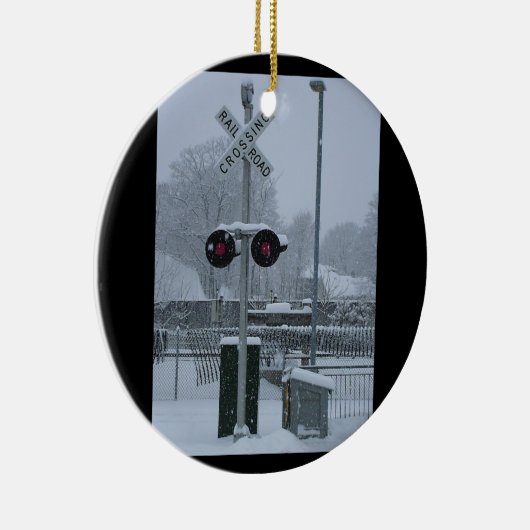 Spoorweg kruising (blauw) keramisch ornament (Rechts)