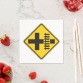 Spoorweg kruising weg teken papieren servetten (Insitu)