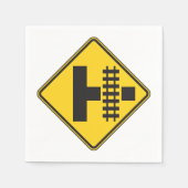 Spoorweg kruising weg teken papieren servetten (Voorkant)