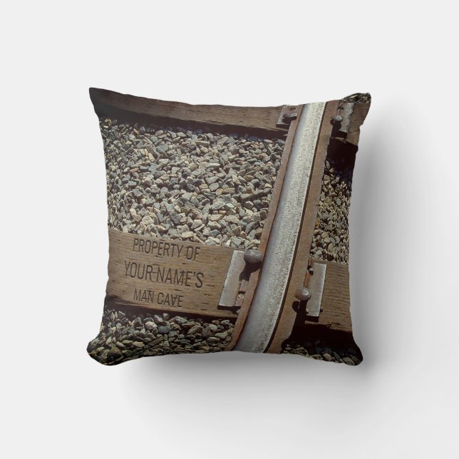 Spoorweg  Man — Cave Kussen (Voorkant)