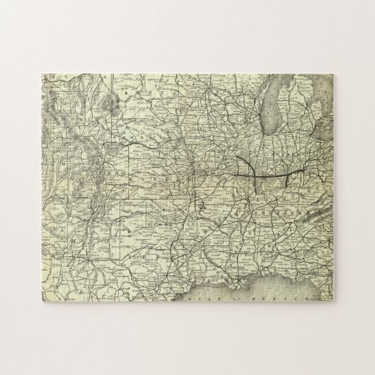 Spoorweg Map Ohio en Mississippi Legpuzzel (Horizontaal)