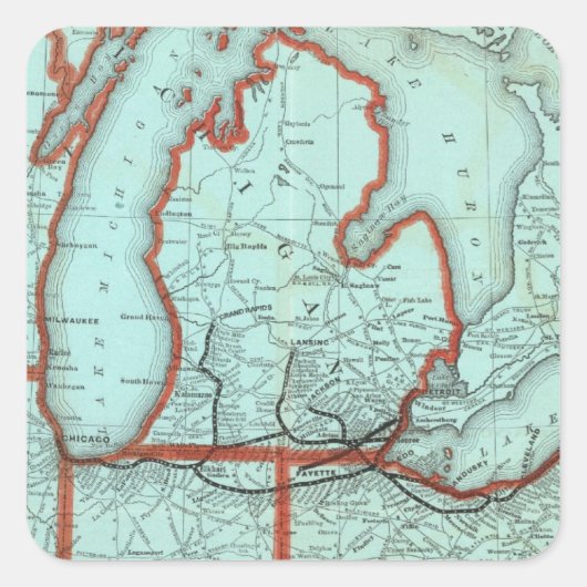 Spoorweg meer Shore en Zuid-Michigan Vierkante Sticker (Voorkant)