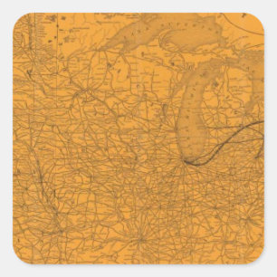 Spoorweg Midden-Vermont, verbindingen Vierkante Sticker