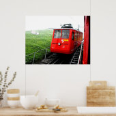 Spoorweg Mount Pilatus cog in Zwitserland Poster (Keuken)