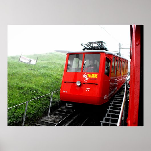 Spoorweg Mount Pilatus cog in Zwitserland Poster (Voorkant)