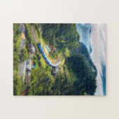 Spoorweg naar de stad in de bergen legpuzzel (Horizontaal)