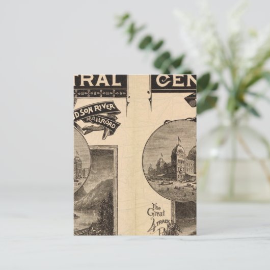 Spoorweg New York Central en Hudson Briefkaart (Staand voorkant)