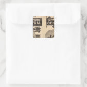 Spoorweg New York Central en Hudson Vierkante Sticker (Tas)