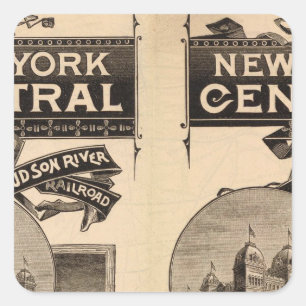 Spoorweg New York Central en Hudson Vierkante Sticker