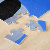 Spoorweg over de weg met poort legpuzzel (Zijkant)