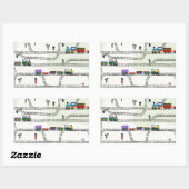 Spoorweg Rechthoekige Sticker (Vel)