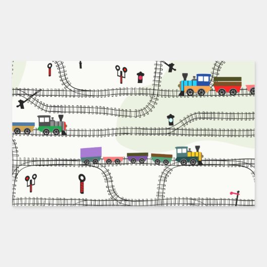 Spoorweg Rechthoekige Sticker (Voorkant)