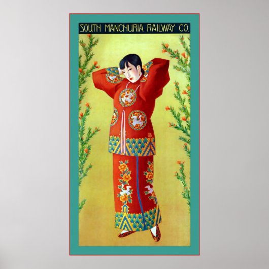 Spoorweg rond Manchuria - Vintage Poster (Voorkant)