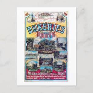 Spoorweg, route Dukeries, Britse Vintage Briefkaart