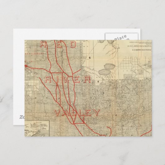 Spoorweg St. Paul, Minneapolis en Manitoba Briefkaart (Voorkant / Achterkant)