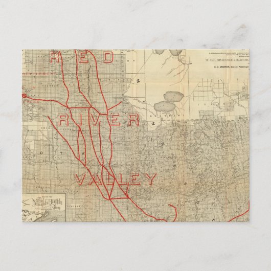 Spoorweg St. Paul, Minneapolis en Manitoba Briefkaart (Voorkant)