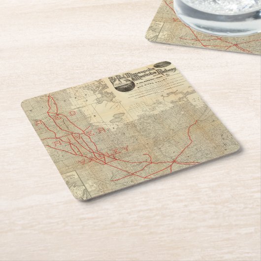 Spoorweg St. Paul, Minneapolis en Manitoba Kartonnen Onderzetters (Schuin)