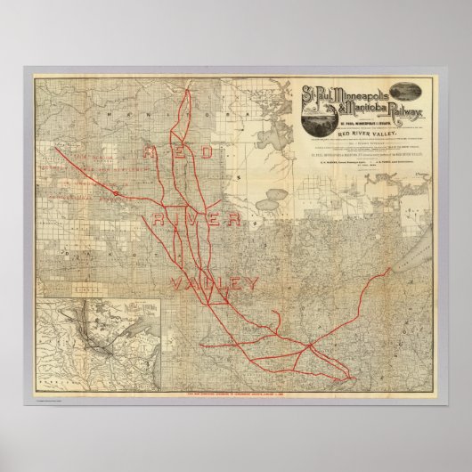 Spoorweg St. Paul, Minneapolis en Manitoba Poster (Voorkant)
