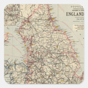 Spoorweg, statistisch Engeland, Wales Vierkante Sticker
