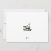 spoorweg-thema verjaardagsfoto uitnodigen kaart (Achterkant)