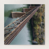 Spoorweg van de Aerial Photography Railroad op de Legpuzzel (Horizontaal)