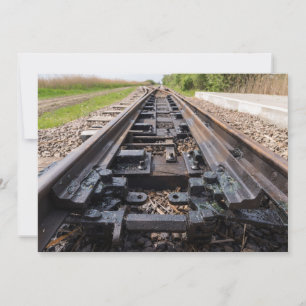 Spoorweg verdwijnt in de verte bedankkaart