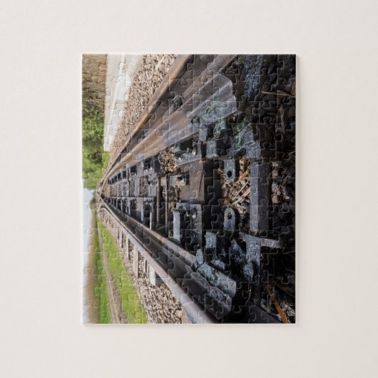 Spoorweg verdwijnt op afstand legpuzzel (Verticaal)