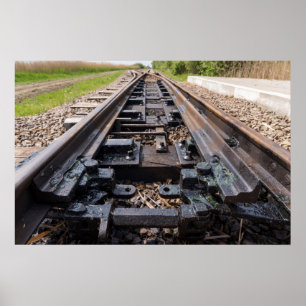 Spoorweg verdwijnt op afstand poster